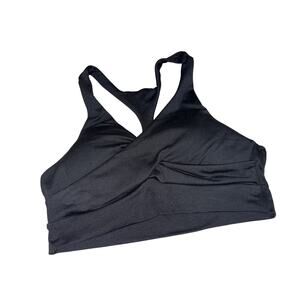 Bombshell Sportswear Black Bra Cross front with T strap back Size Large